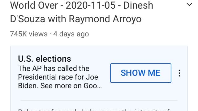 World Over 2020-11-05- Dinesh D'Souza with Raymond Arroyo