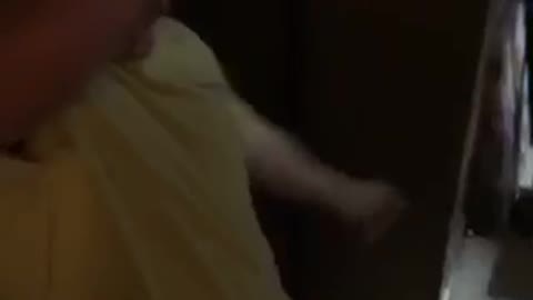 Nsfw white shirt guy flips off camera and punches self in head