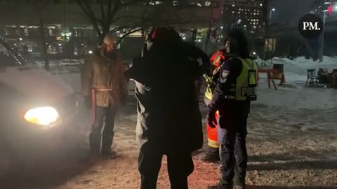 Police confront the last of the Freedom Convoy supporters