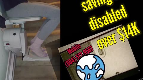 Bruno straight stairlift successfully DIY'd in lieu of an Acorn curved, saving disabled person $12K