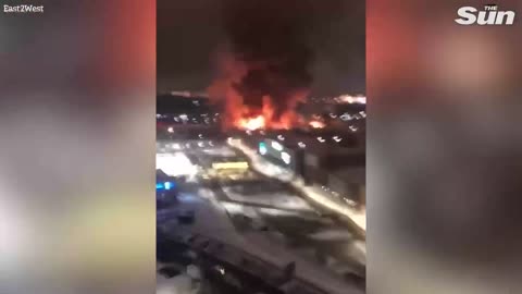 Moment Russian shopping centre EXPLODES in massive fireball