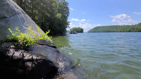 In the water on Candlewood Lake, CT