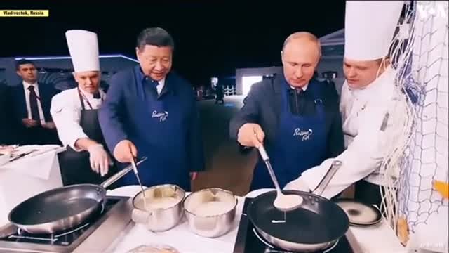 Putin & Chinese President “Making Pancakes