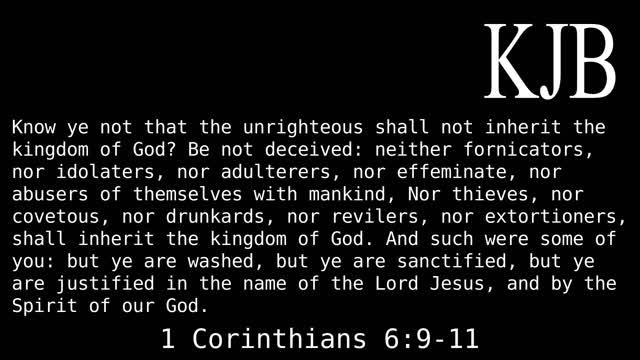 Know Ye Not That The Unrighteous 1 Corinthians 6:9-11