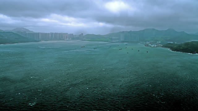 Time Lapse of Hong Kong Hurricane Typhoon Vincente hitting Junk Bay on 23 July 2012