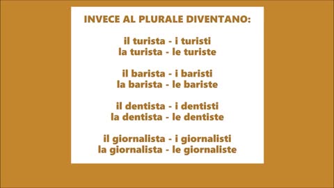 Le eccezioni - I nomi con il suffisso in ISTA