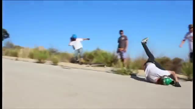 Roller skater crashes at high speed - compilation of three Fails