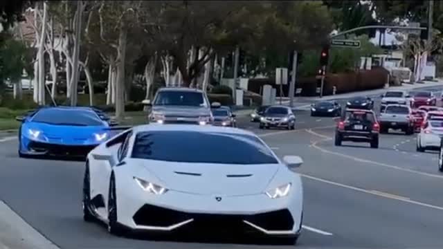 Best views of the Top cars of lamborgini on the road.