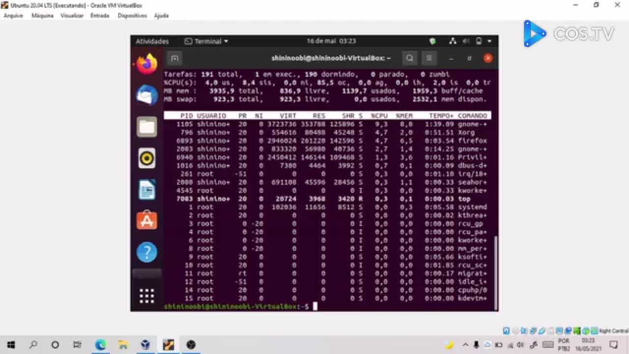 Escalonamento Linux - Comandos Top e Nice (Vídeo Aula)