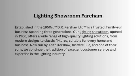 Best Lighting Fareham | D.R. Kershaw Ltd