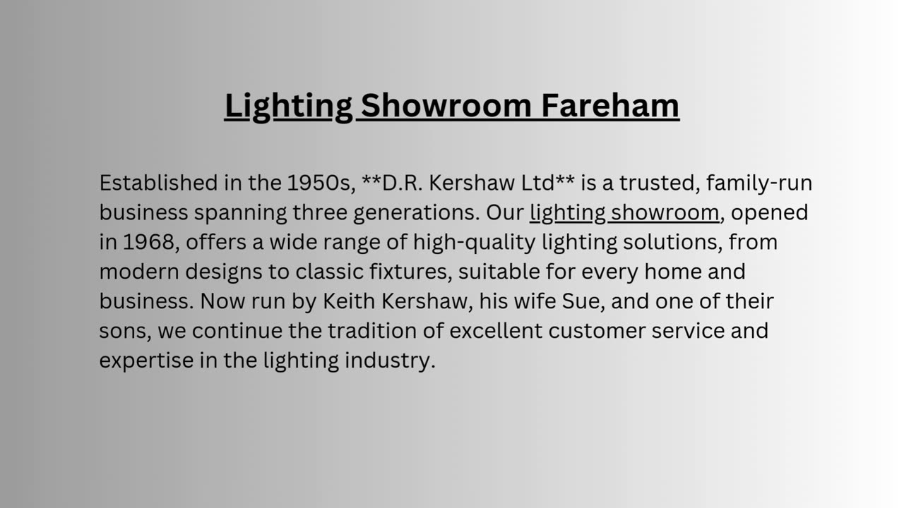 Best Lighting Fareham | D.R. Kershaw Ltd