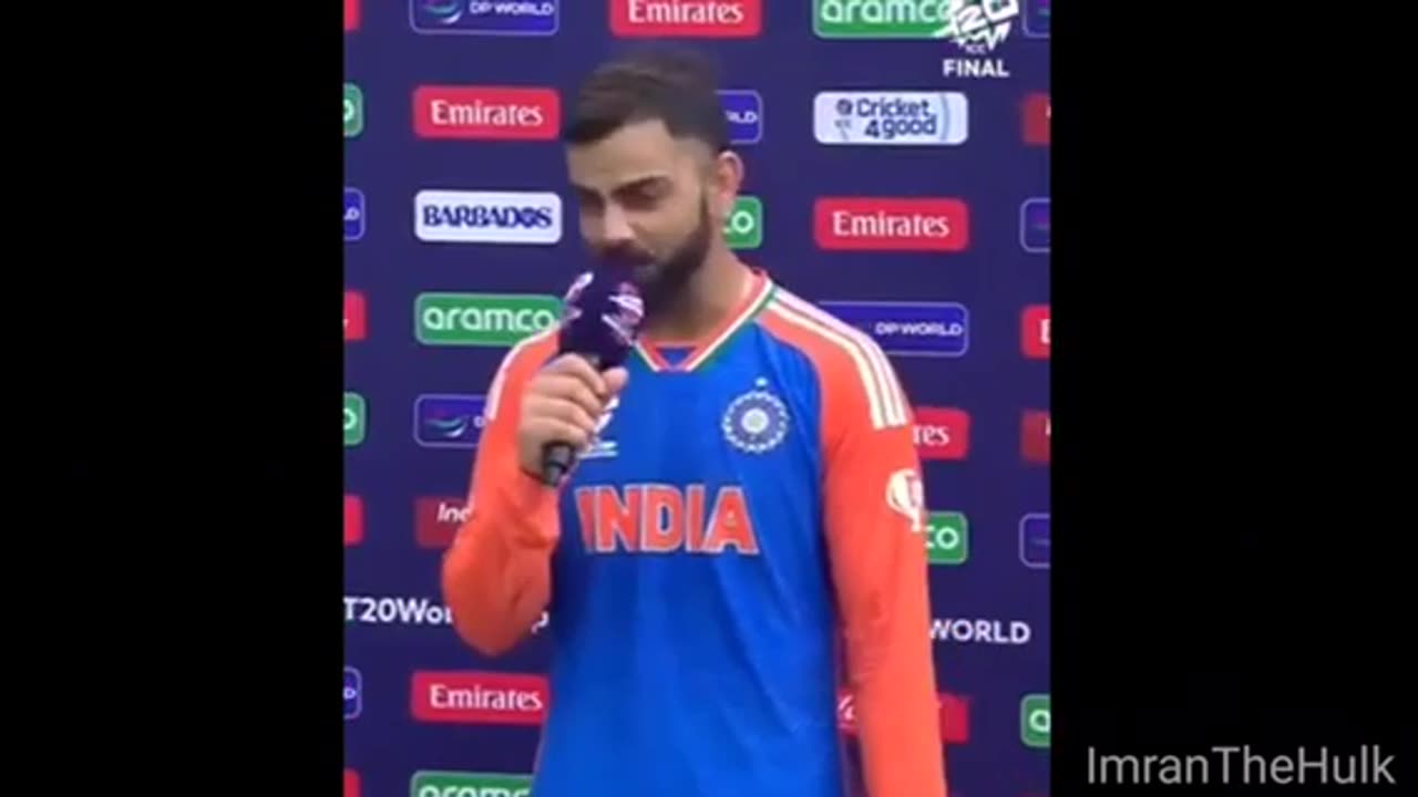 Virat Kohli retirement speech from t20 format