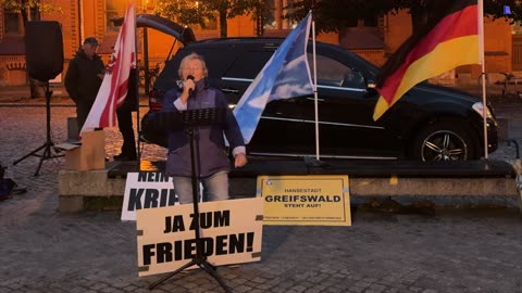 Greifswald - Einige Worte von Christine - die Friedens- und Menschenkette 09-09-2024