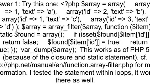 Removed rows from a 2d array if a column value has been encountered more than once