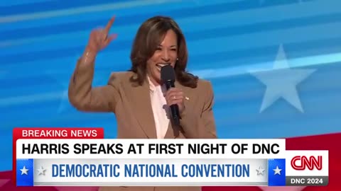 Audience reacts to Kamala Harris’ unexpected entry on DNC night one