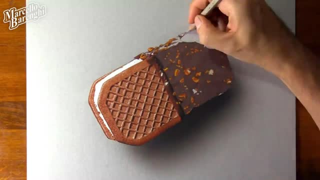 Draw Nut Crumbs On Ice Cream