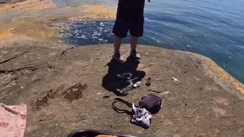 Drone Delivers Food to a Fisherman