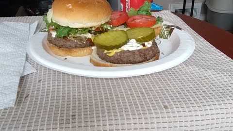 Eating Hamburgers Made By Wife, Dbn, MI, 8/25/24