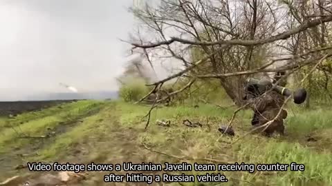 Ukrainian Javelin Team Receives Fire After Targeting Russian Vehicle