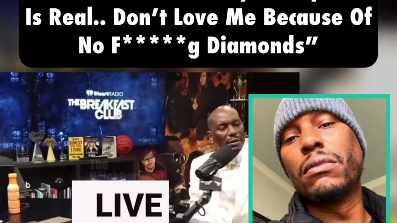 Oop! Tyrese don’t want your love because of his diamonds 😂