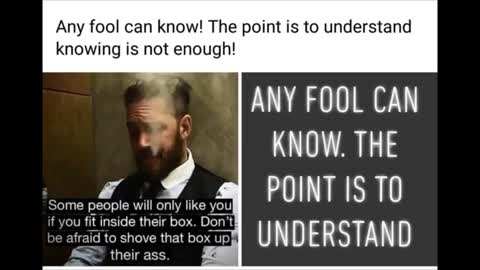 ANY FOOL CAN KNOW THE POINT IS TO UNDERSTAND