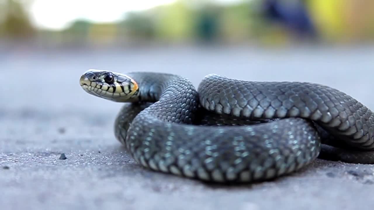 Aggressive snake ready to attack