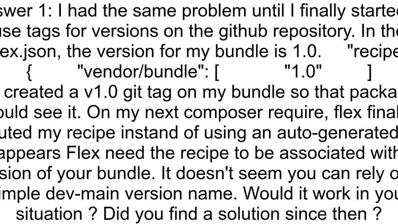 Symfony recipes doesn39t apply when installing custom bundle