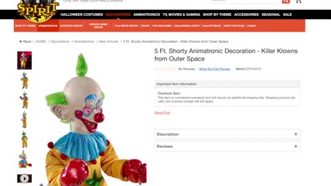 SPIRIT HALLOWEEN 2021 sneak peak SHORTY!!!! (killer klowns from outer space)