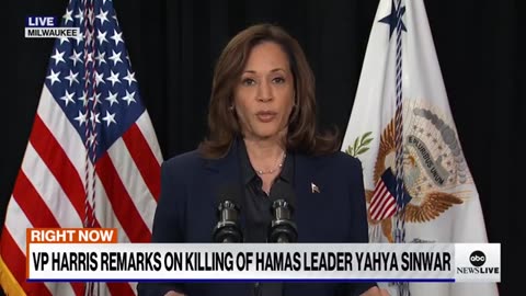 Kamala Harris delivers remarks on the killing of Hamas leader Yahya Sinwar