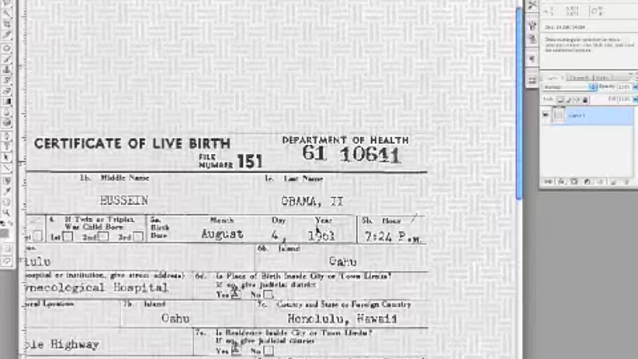 New Obama Birth Certificate proved fake with Photoshop