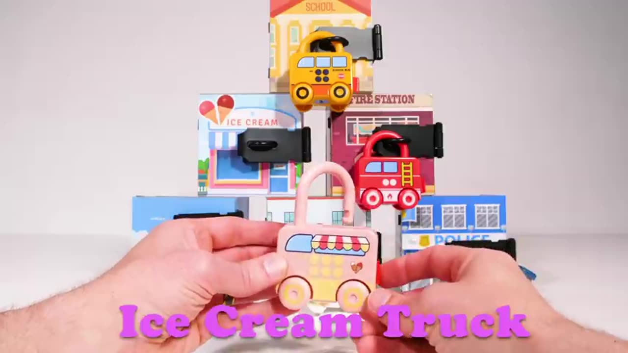 Best Toy Videos for Toddlers - Match Locking Cars with Community Buildings!.mp4