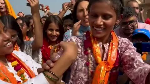 Yatra kirtan in Sri Varshana Vrindavan, India October 2024