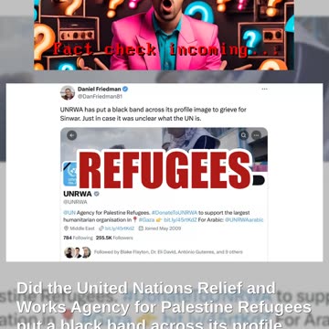 Fact Check: UNRWA Did NOT Put Black Band Across Its X Profile To Grieve Sinwar's Death