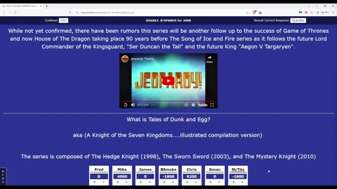 Some nerds play Custom made Jeopardy Epi.4