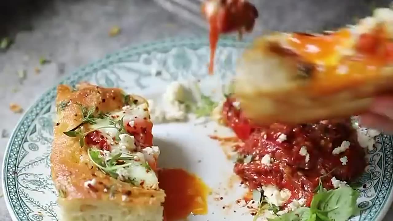 Russian Homemade Brunch Focaccia easy recipe #food