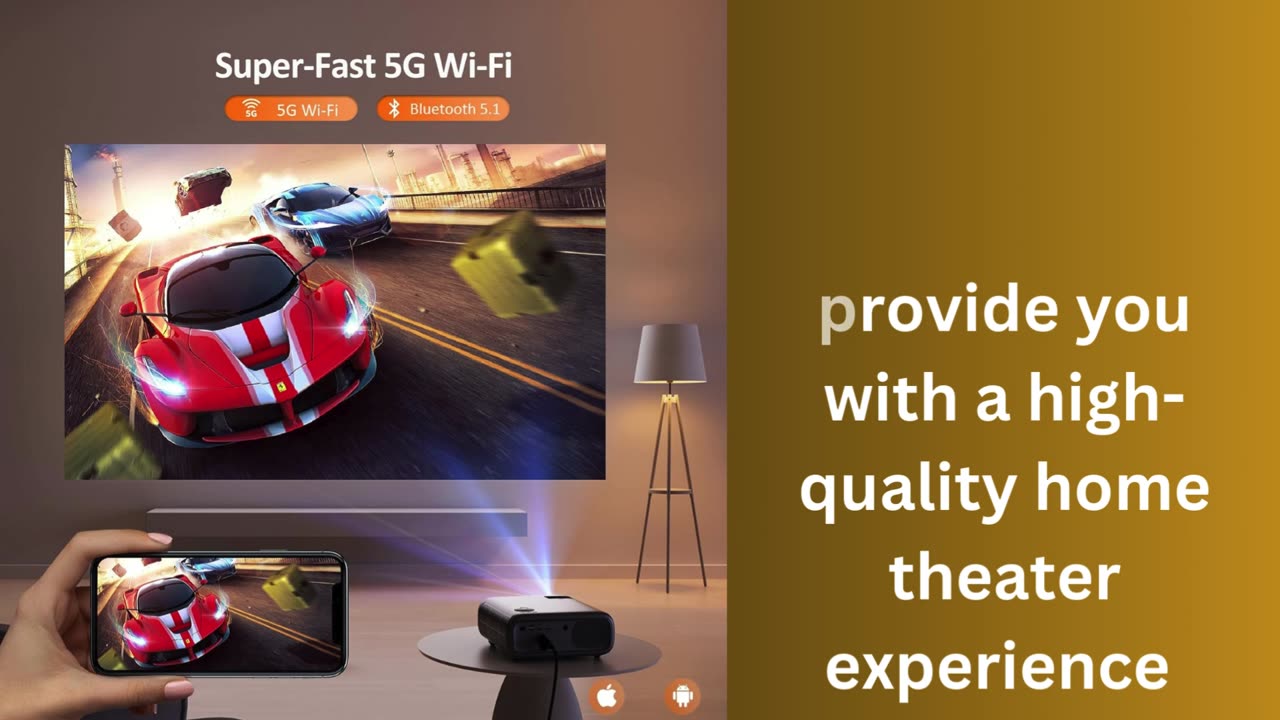 NexiGo PJ40 (Gen 3) Projector with WiFi and Bluetooh