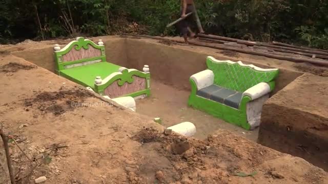 15days building underground house with decoration