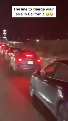The line to charge your tesla