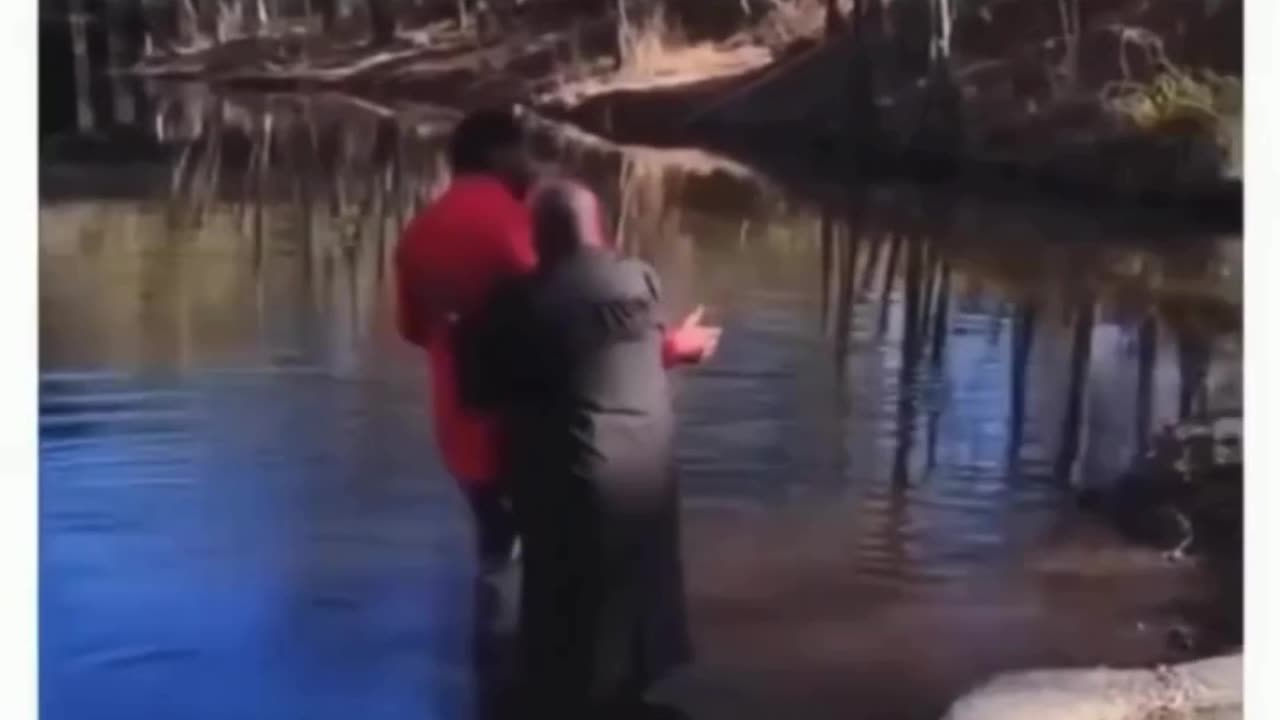 baptism interrupted by alligator