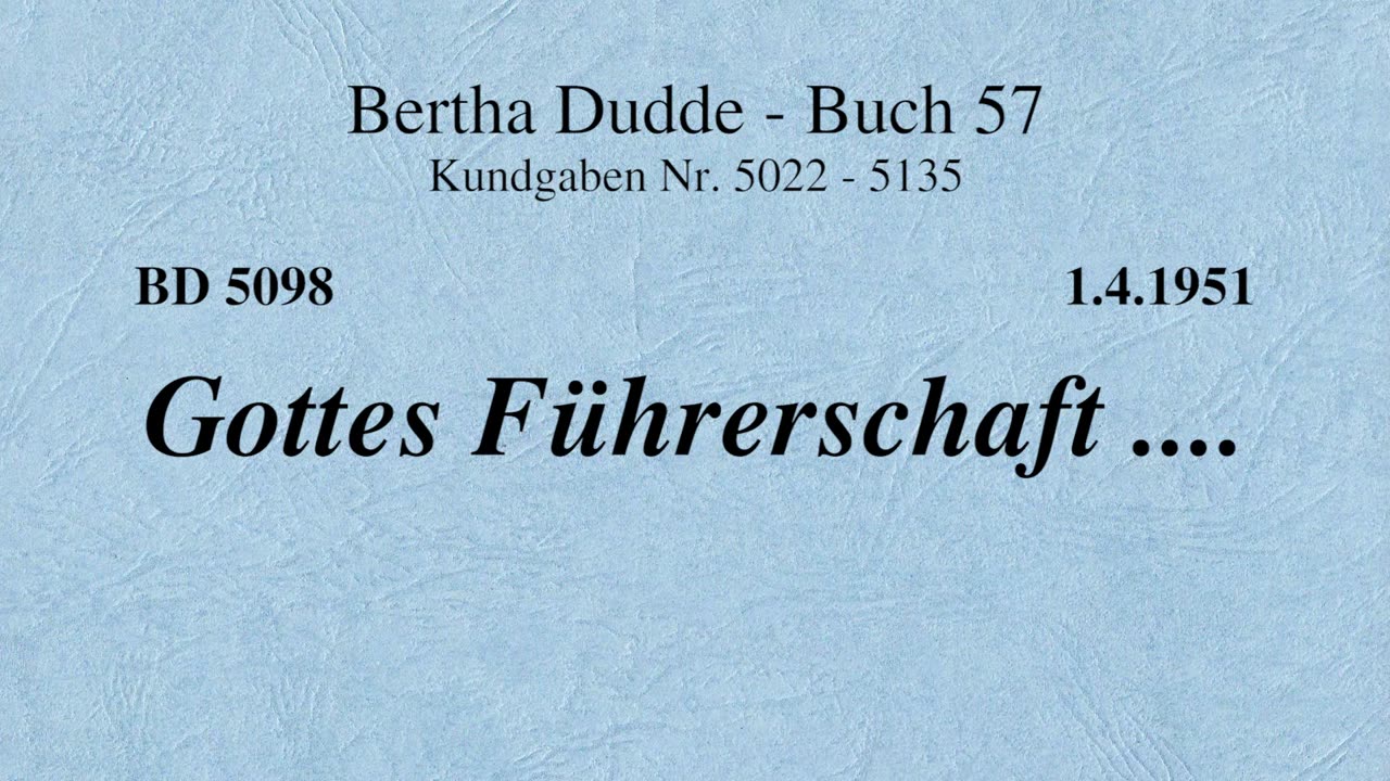 BD 5098 - GOTTES FÜHRERSCHAFT ....