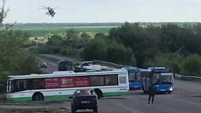 Ukraine War - Departure of a column of buses with captured Ukrainian prisoners