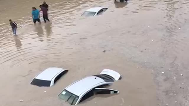 Rain fall in Saudi Arabia