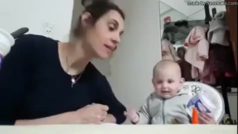 Cute Baby talking to her Mother, very funny