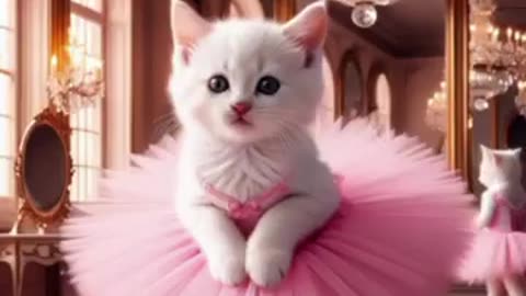 Cute cat wants to be a ballerina