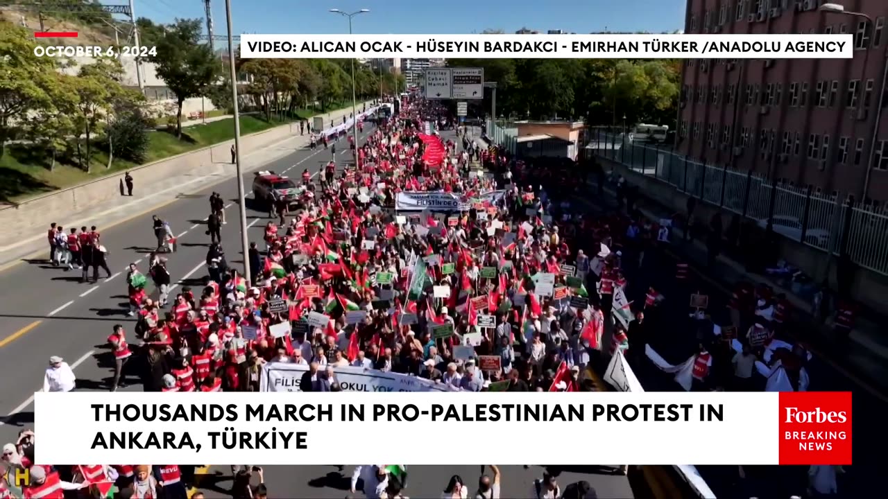 Thousands March In Pro-Palestinian Demonstration In Ankara, Türkiye Ahead Of October 7th Anniversary