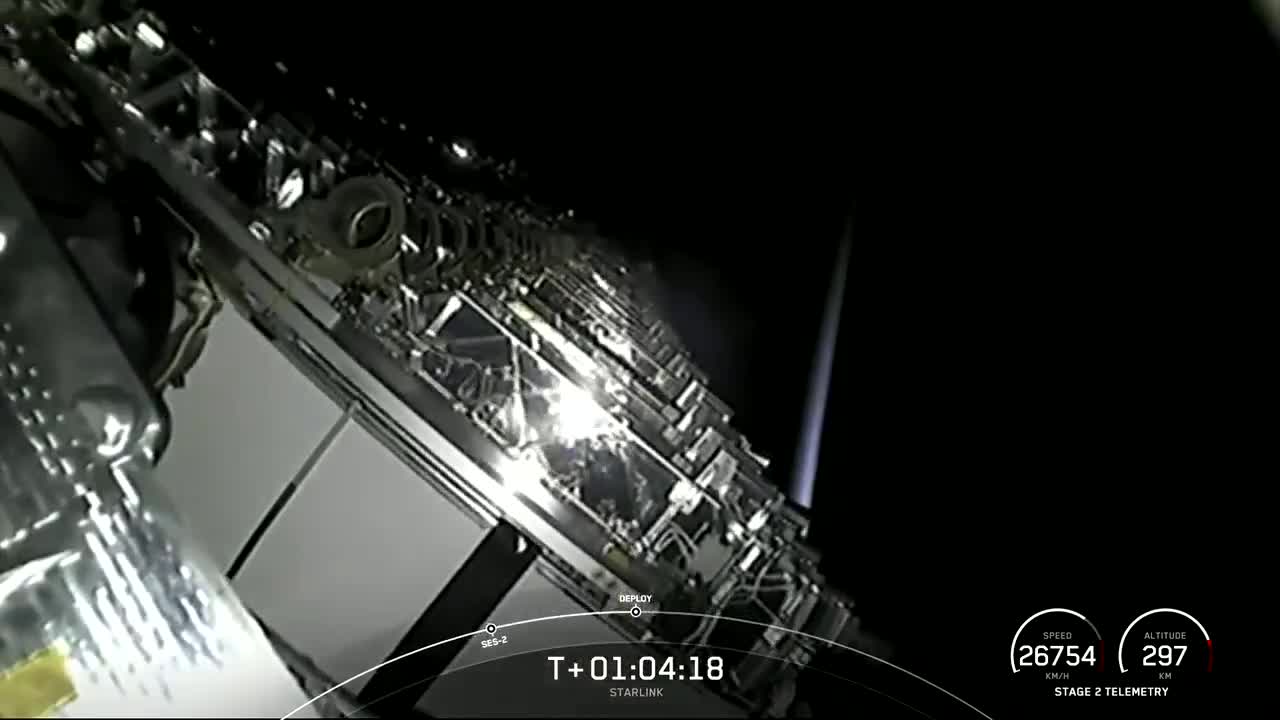 Deployment of 60 Starlink satellites space x elon musk