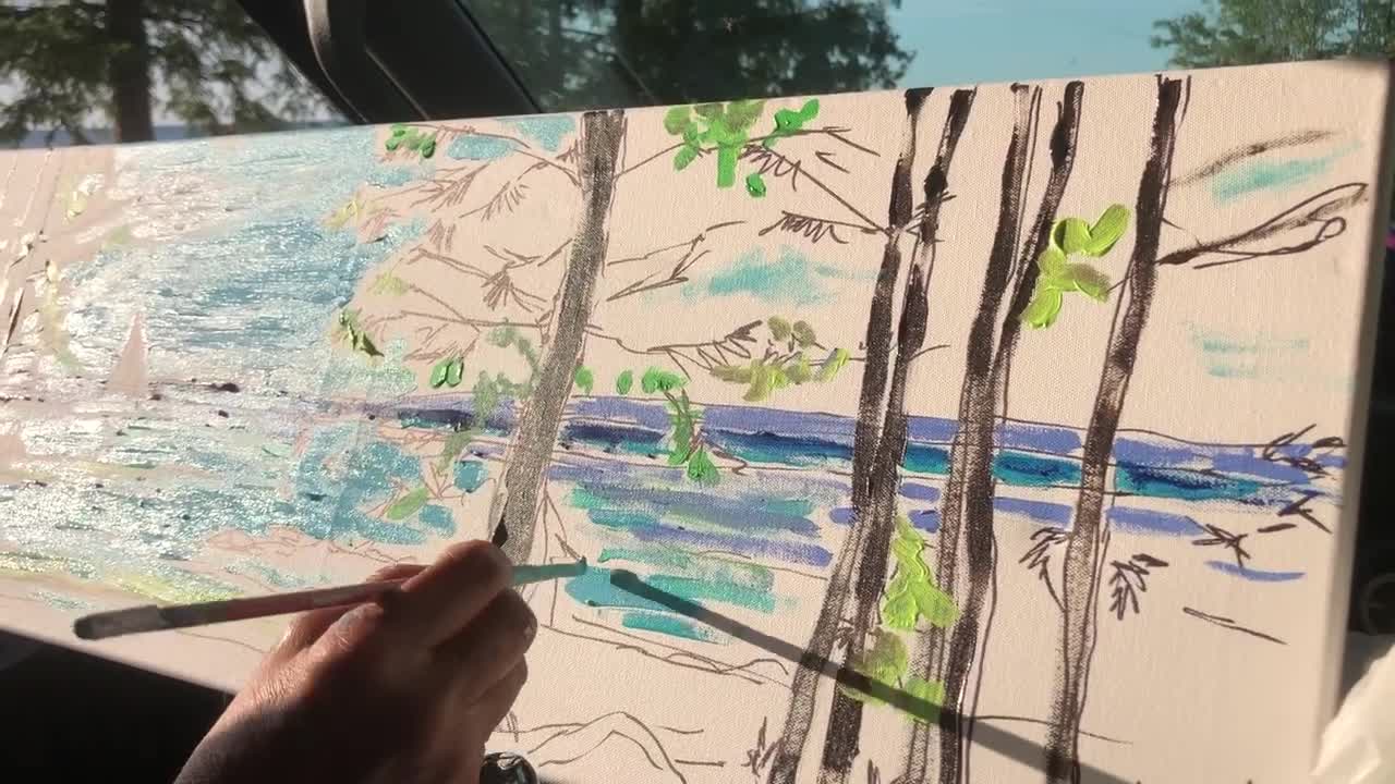 Noel Skiba Paints Lake Michigan Charlvoix