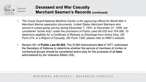 Genealogy Series Merchant Marine Records at the National Archives at St Louis 2021 June 15