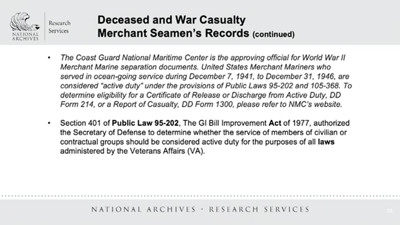 Genealogy Series Merchant Marine Records at the National Archives at St Louis 2021 June 15