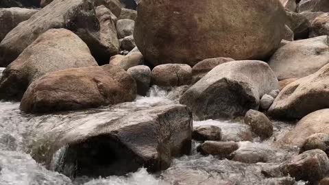 The flowing water of Jirisan Mountain Valley in Korea.